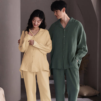 Couples Matching Pure Cotton Pajamas Set