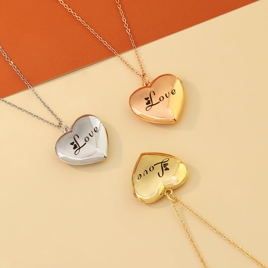 Personalized Heart Locket Photo Necklace