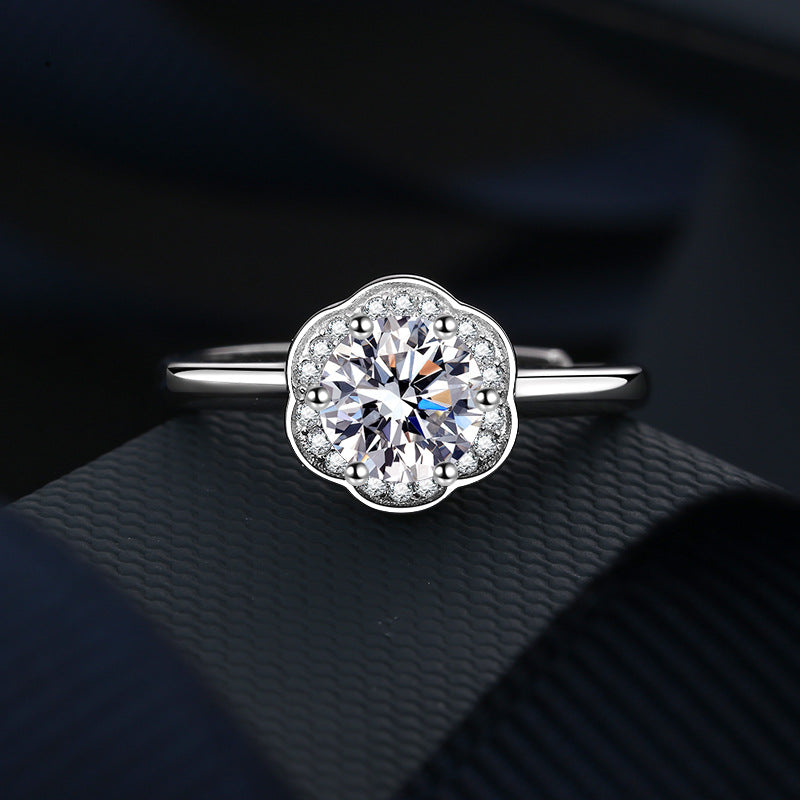 1 Carat Moissanite Diamond Flower Ring