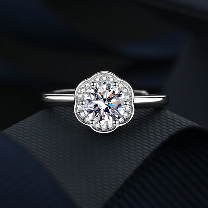 1 Carat Moissanite Diamond Flower Ring