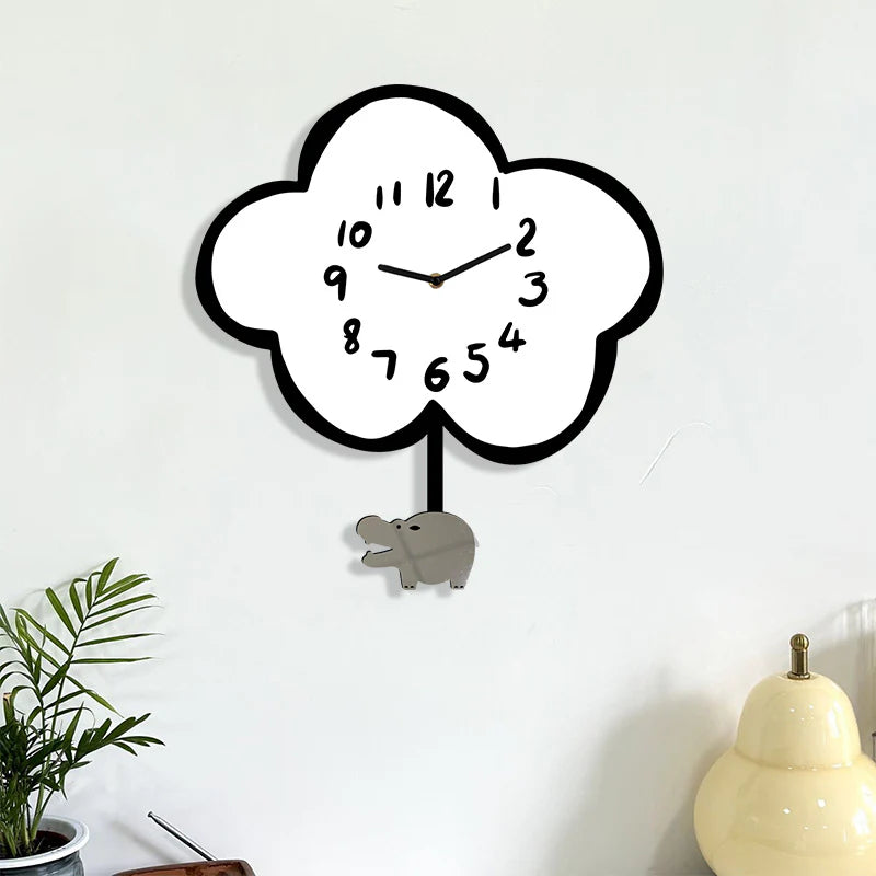 Cute Animals Silent Pendulum Clock for Kids Bedroom – Playful & Charming Design
