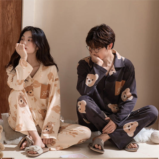 Matching Bear Loungewear Family PJs Set for Two 100% Cotton