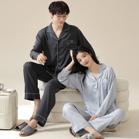 Matching Silky Pajamas Set for Married Couples