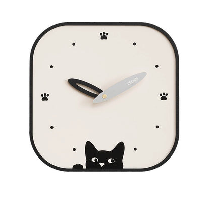 Silent Wall Clock - Modern Cat Design, Eco-Friendly Materials