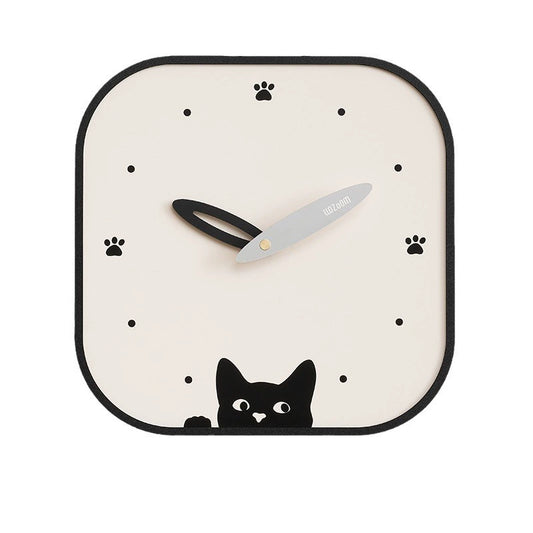 Silent Wall Clock - Modern Cat Design, Eco-Friendly Materials