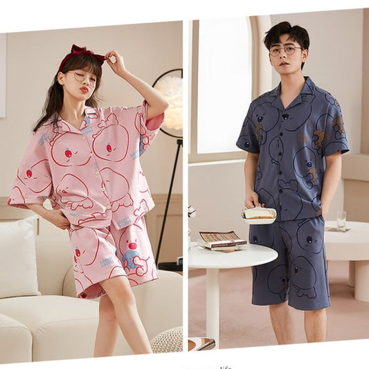 Cute Summer Pajamas for Girlfriend Boyfriend 100% Cotton