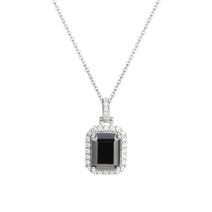 3 Carat Black Moissanite Diamond Necklace