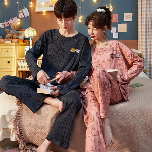 Set of 2 Loungewear Pajamas for Couples 100% Cotton