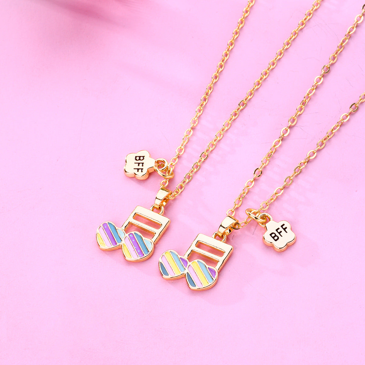 Cute Music Notes Friendship Necklaces Set