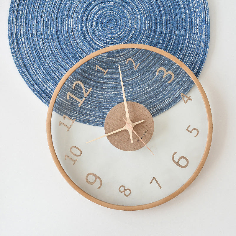 Leaf Hands Solid Wood Analogue Wall Clock (10")