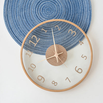 Leaf Hands Solid Wood Analogue Wall Clock (10")