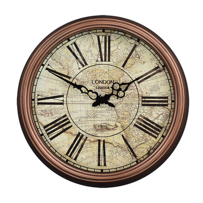 Rustic Tapestry of Time – Antique-Style Nordic Silent Wall Clock (13")