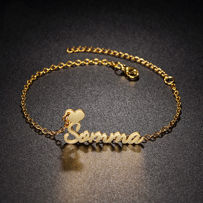 Personal Name sandblast Anklet