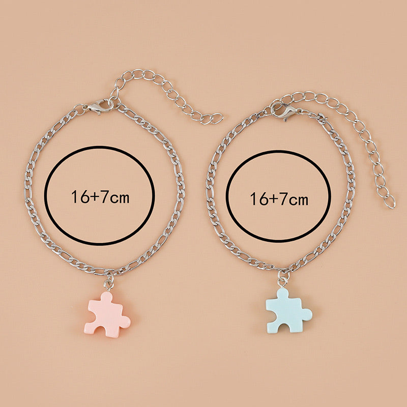 Engraved Puzzle Promise Bracelets for Him and Her