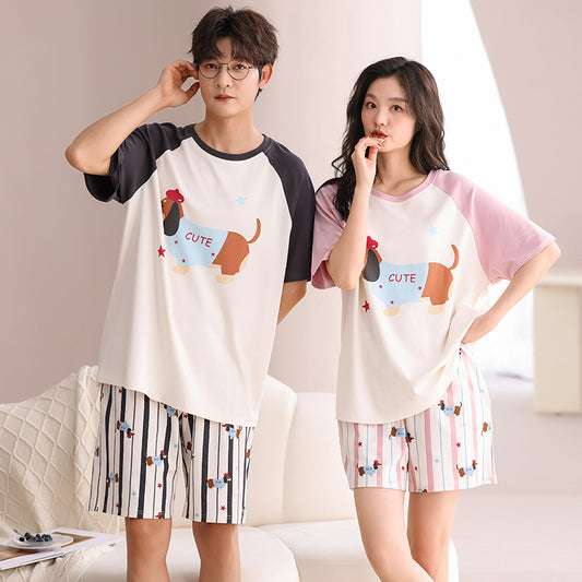 Dachshund Dreams: Cute 100% Cotton Couple Pajamas