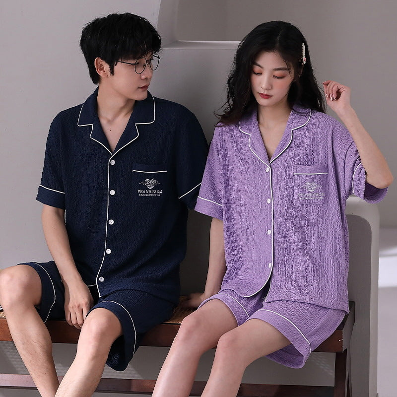 Matching Short Sleeves Sleepwear Pajamas for Couples