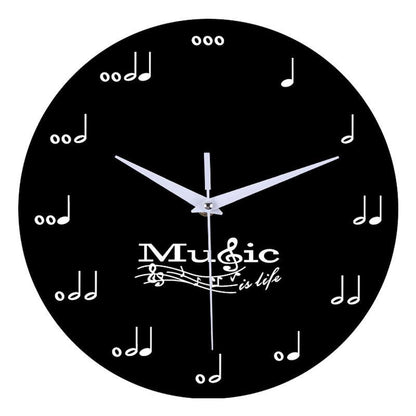 Music Notes Wall Décor Silent Circular Clock – Artistic and Stylish Design