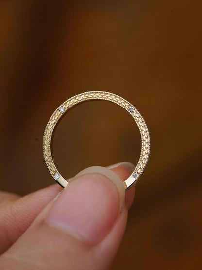 Minimalist Wedding Rings Set for Men and Women