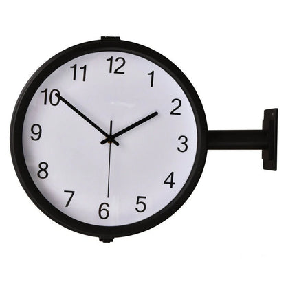 Double-Sided Station Wall Clock – Art Deco, Silent