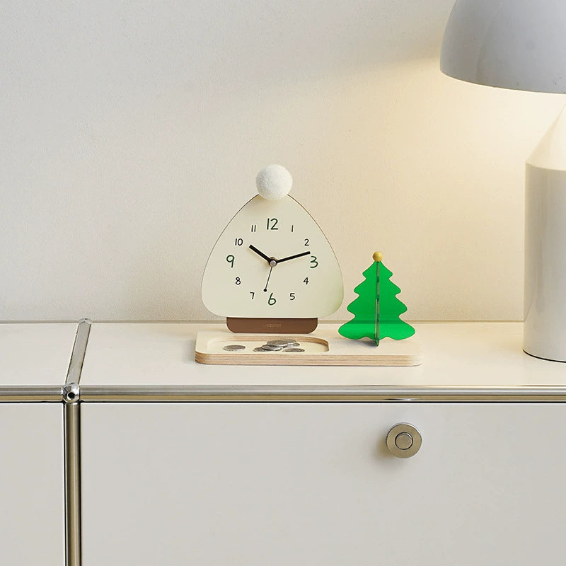 Nordic Christmas Silent Pedestal Clock