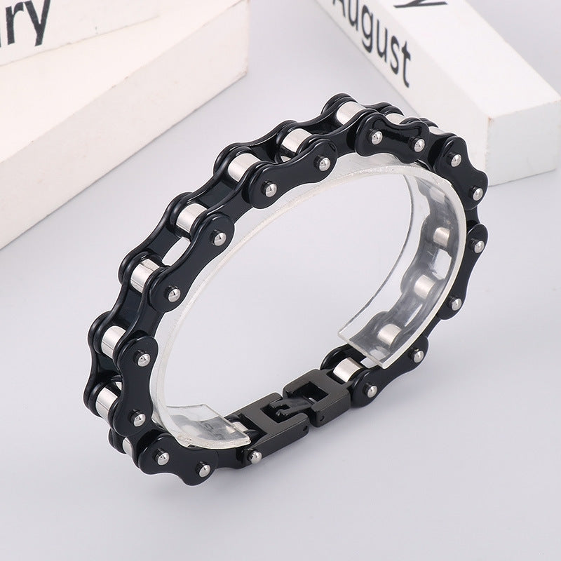 Custom Name Bike Chain Mens Bracelet 20cm