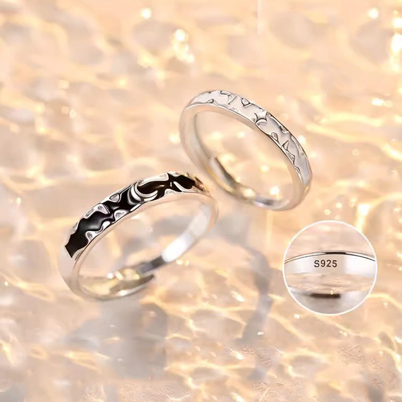 Moon and Star Matching Promise Rings Set for 2