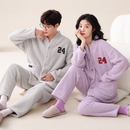 Boyfriend and Girlfriend Matching Flannel PJs Set
