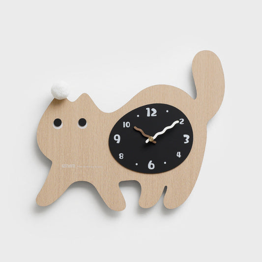 Gullei™ Cute Cat Silent Wall Clock for Kids Bedroom