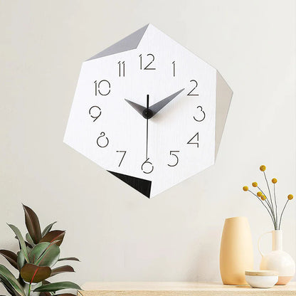 Creative Shaped Silent Wall Décor Clock – Unique Acrylic & Wood Design