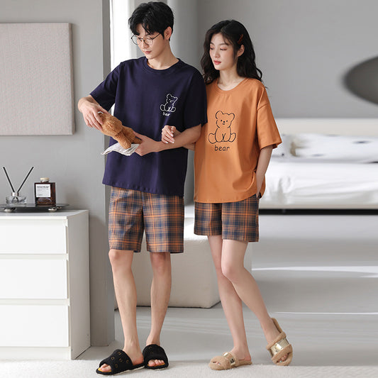 Matching Pajamas Short Sleeves PJs Set for Couples