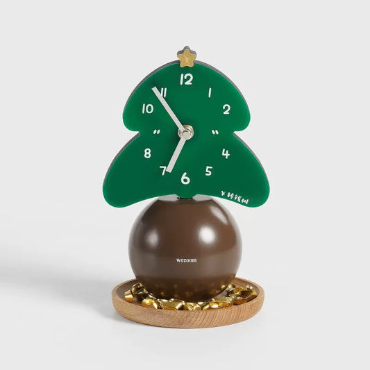 Christmas Tree Silent Wall Clock – Eco-Friendly, Artistic Design