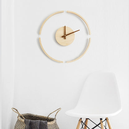 Nordic Transparent Analog Silent Wooden Wall Clock