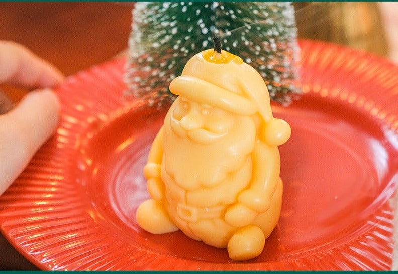 Santa Xmas Gift Scented Real Wax Candle Set of 3