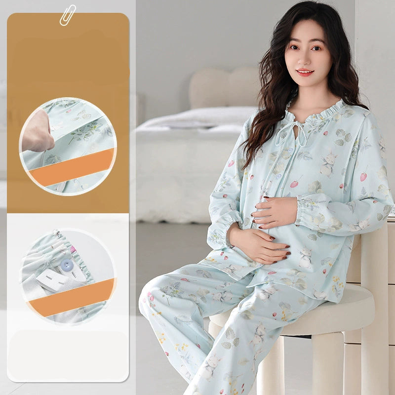 2-Piece Pure Cotton Maternity PJs