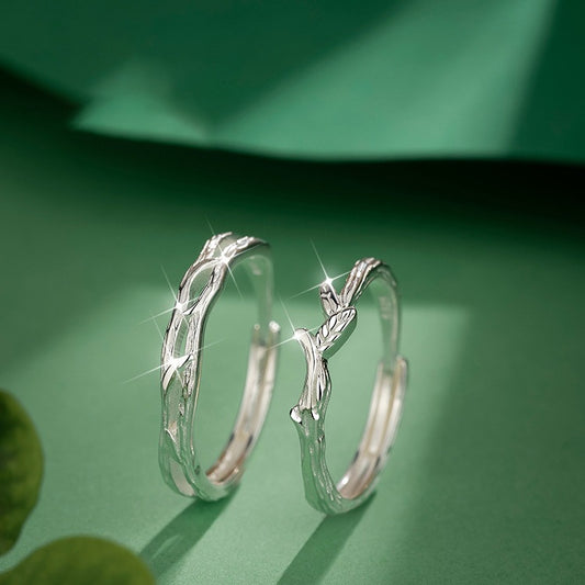 Personalized Matching Sterling Silver Rings Set for 2