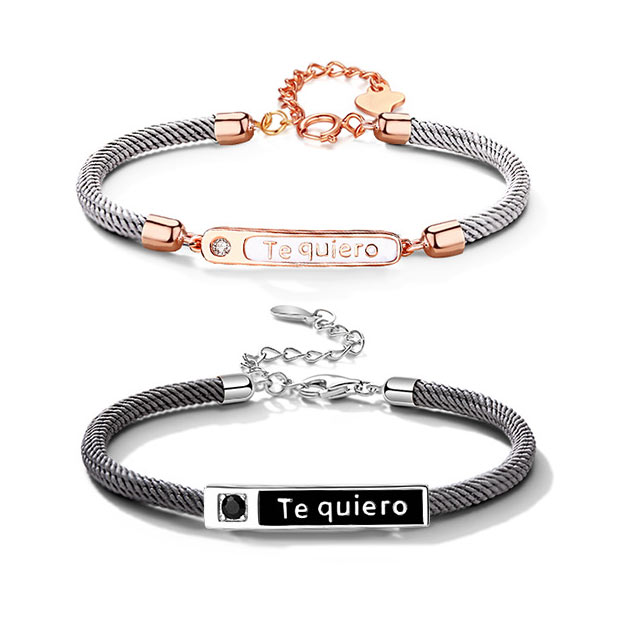 Te Quiero Couple Relationship Bracelets with Engraving