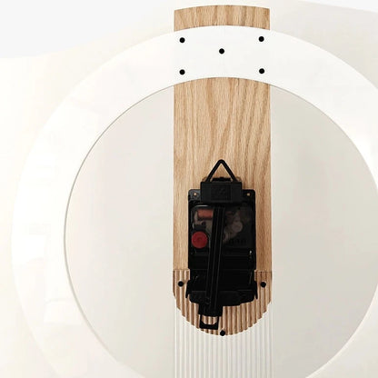 Modern Analog Pendulum Wall Clock - Oak Wood Made