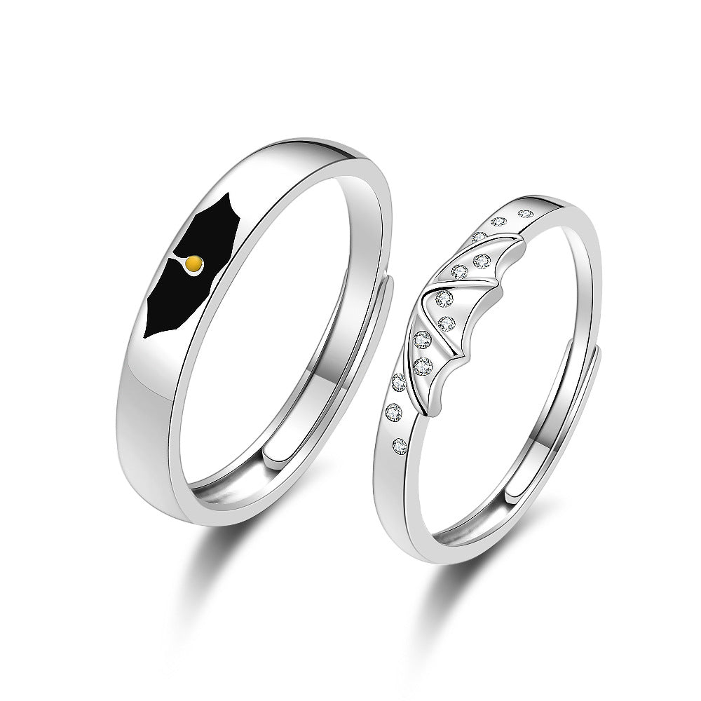 Engravable Angel and Devil Rings Set for Couples