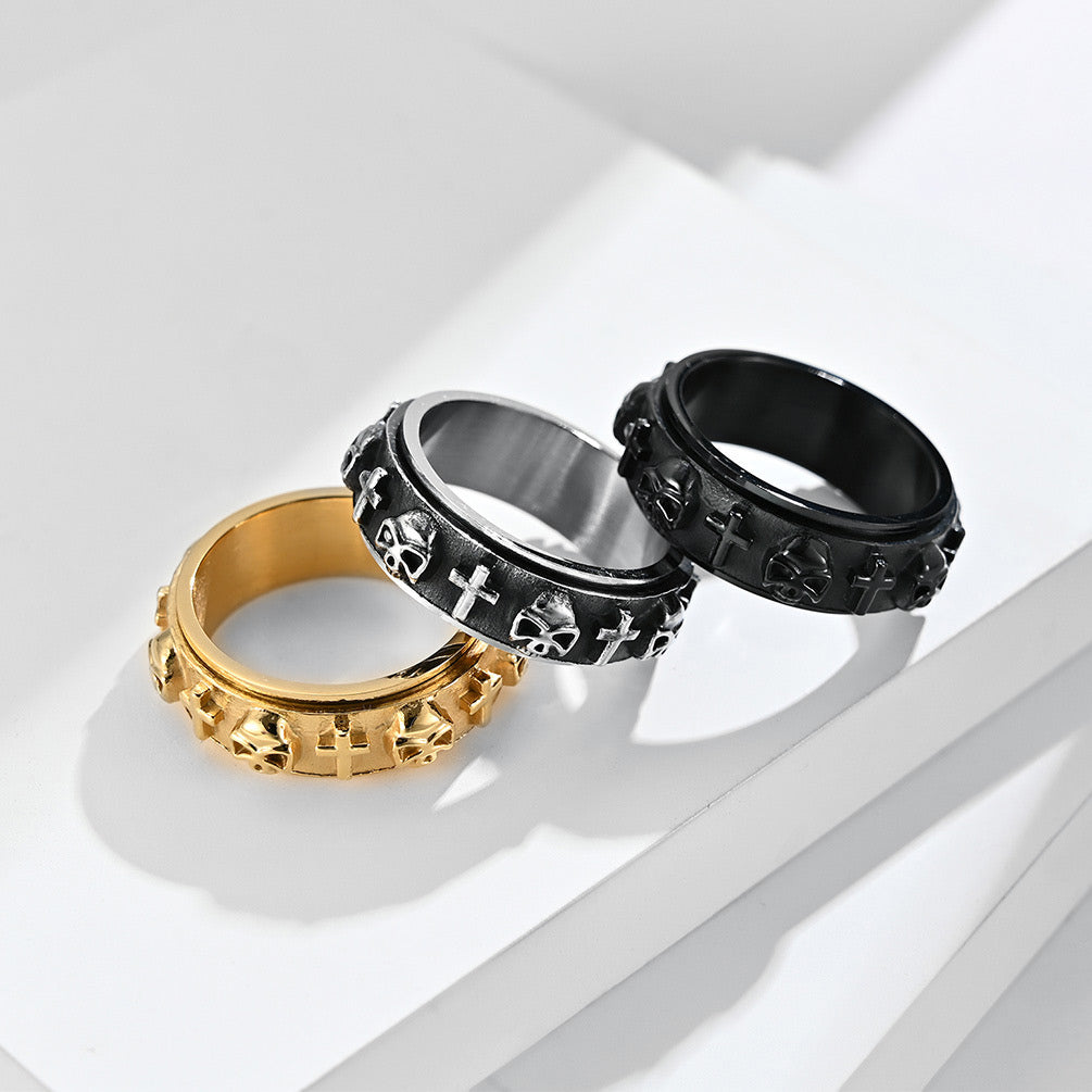 Custom Engraved Spinning Fidget Ring Gullei.com