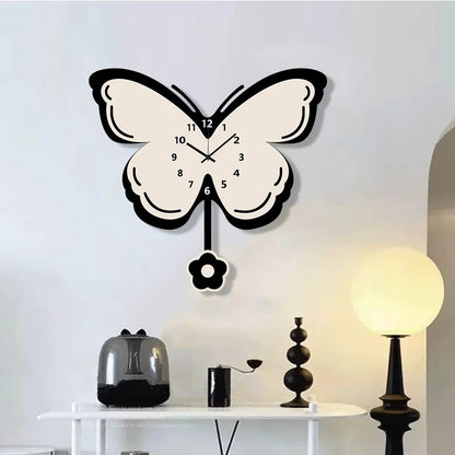 Butterfly Silent Pendulum Wall Clock