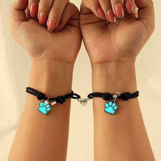 Glow in Dark Magnetic Promise Bracelets Set