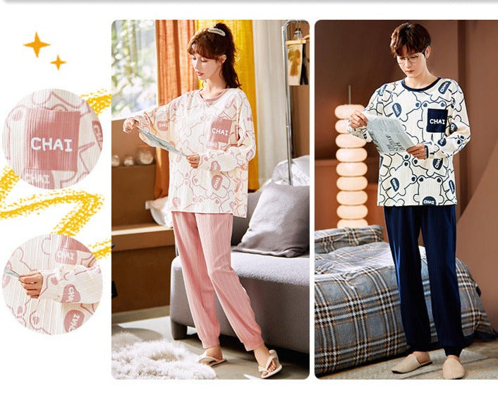 Boyfriend and Girlfriend Matching PJs Set Pure Cotton