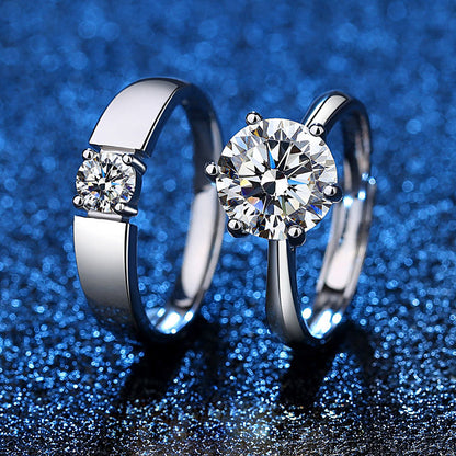 1.5 Carat Diamond Promise Rings Set for Couple