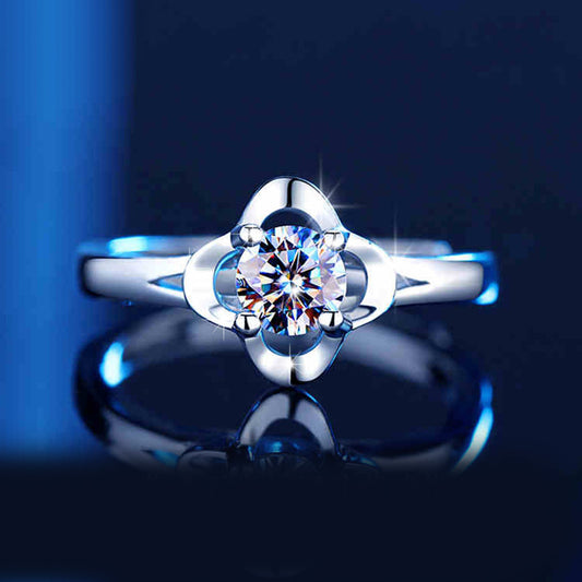 1 Carat Moissanite Solitaire Diamond Ring