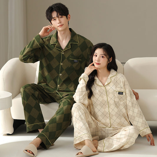 Matching Autumn Fashion Pajamas Set 100% Cotton