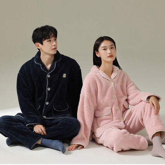 Matching Couple Winter Thick PJs Set