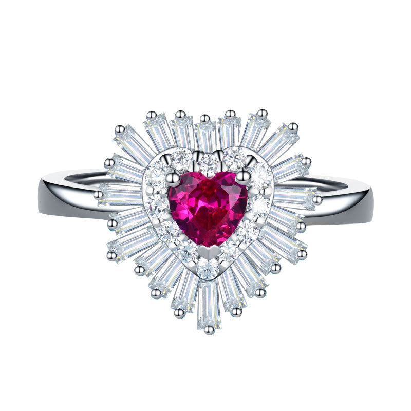 0.5 Carat Diamond and Ruby Ring for Her