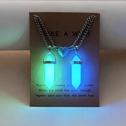 Magnetic Hearts Night-Glowing Couple Necklaces (Set of 2)