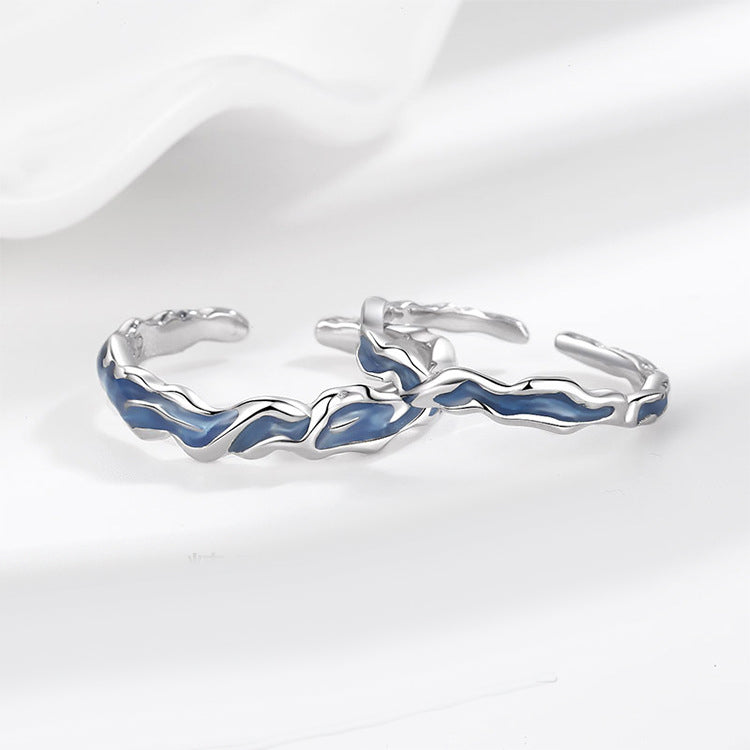 Custom Ocean Theme Promise Rings for Couples