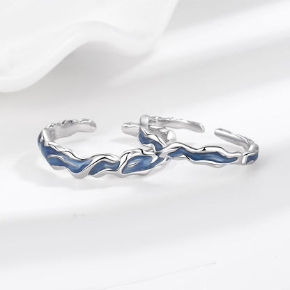 Custom Ocean Theme Promise Rings for Couples